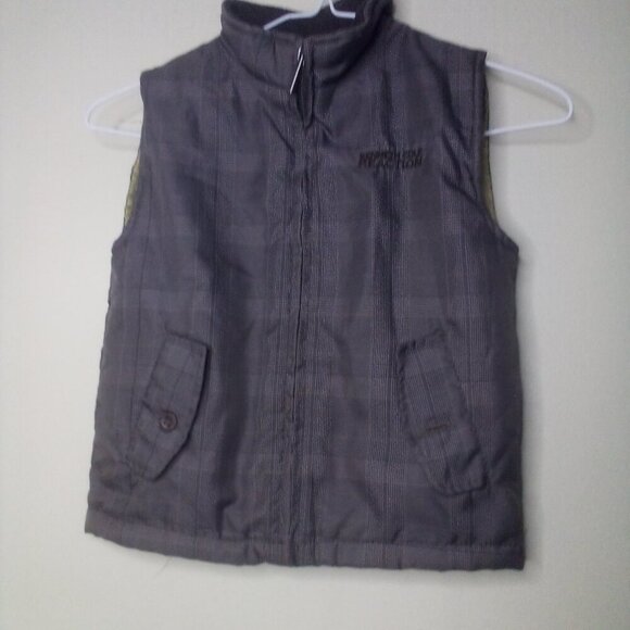 Kenneth Cole Reaction Puffer Vest Boys 3T Toddler Sleeveless Zip Pocket Brown - Picture 11 of 12